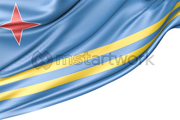 Aruban Flag Isolated on White Background – A Versatile Design for Creative Projects