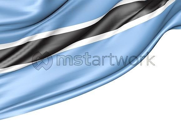 Botswana Flag Isolated on White: 3D Design Guide
