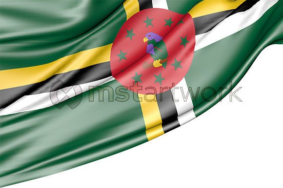 Dominica Flag Isolated on White: A Versatile 3D Resource for Digital and Print Projects