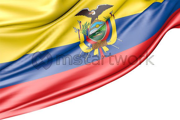 Ecuador Flag Isolated on White: A Versatile 3D Resource for Digital and Print Projects