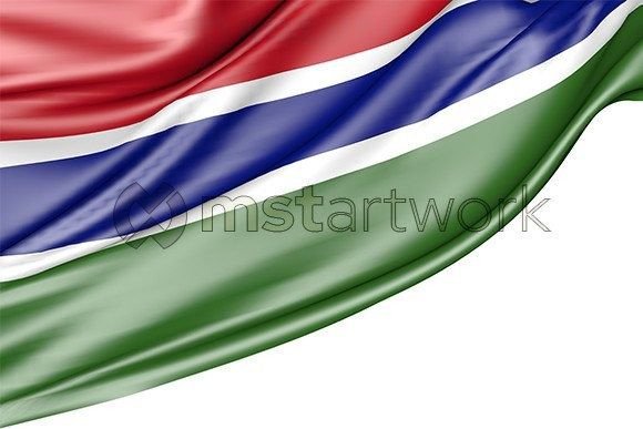 Elevating Visual Projects with a 3D Gambia Flag Isolated on White