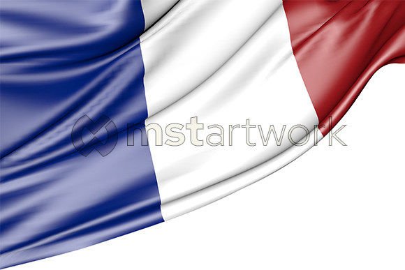 France Flag Isolated on White Background: A Versatile 3D Design Resource