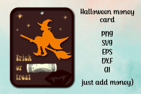 Halloween Money Card SVG and PNG, DXF: A Practical Asset for Seasonal Gifting