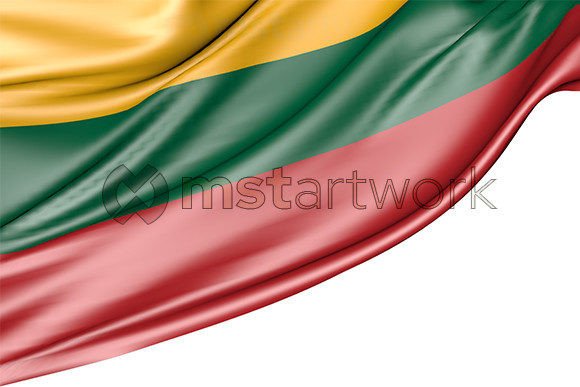 Lithuania Flag Isolated on White