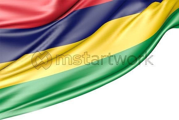 Mauritius Flag Isolated on White: A Versatile 3D Resource for Digital and Print Projects