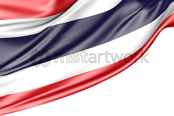 Maximizing Visual Impact with a 3D Thailand Flag Isolated on White Background