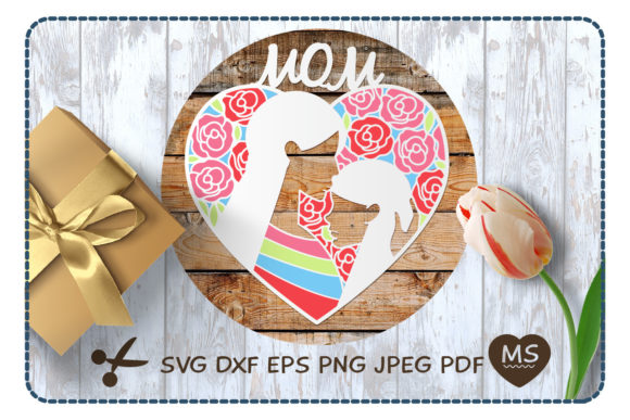 Mom: 3D Layered Floral Heart Cut File