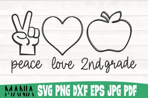 Peace Love Second Grade Svg Cut File: Elevating Classroom and Creative Projects